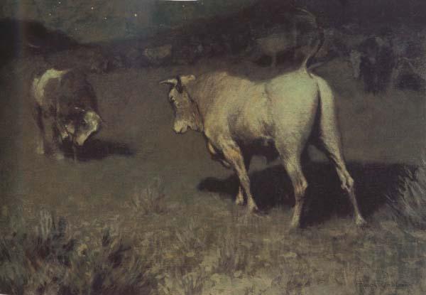 Frederic Remington Moaning of the Bulls (mk43) China oil painting art